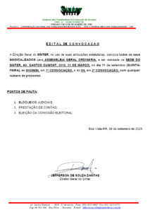 Leia mais sobre o artigo Edital de Convocação AssembleIa Geral – SINTER